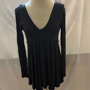 FP Movement by Free People Charcoal Buttoned Mini Dress